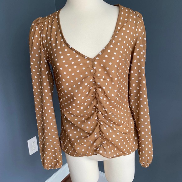 NAKD sheer ruched tops w/ polka dots (bundle of 2 shirts) - Picture 3 of 10